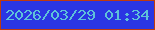 文字の大きさ：5、枠の色：bf3a0d、背景の色：2a36e3、文字の色：5ec2d9 無料ブログパーツのブログ時計