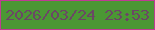 文字の大きさ：4、枠の色：bf3b93、背景の色：4b9734、文字の色：6b4765 無料ブログパーツのブログ時計