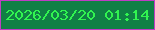 文字の大きさ：4、枠の色：bf3dc4、背景の色：108045、文字の色：31f450 無料ブログパーツのブログ時計