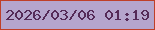 文字の大きさ：2、枠の色：bf3f29、背景の色：b5a5cd、文字の色：552a58 無料ブログパーツのブログ時計