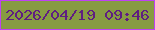 文字の大きさ：3、枠の色：bf41f3、背景の色：879b42、文字の色：5f1d81 無料ブログパーツのブログ時計