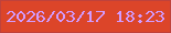 文字の大きさ：1、枠の色：bf423c、背景の色：dc4529、文字の色：d29bfe 無料ブログパーツのブログ時計