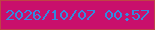 文字の大きさ：1、枠の色：bf4445、背景の色：c90f6c、文字の色：328be0 無料ブログパーツのブログ時計