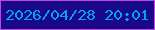 文字の大きさ：3、枠の色：bf44e3、背景の色：190989、文字の色：059ffe 無料ブログパーツのブログ時計