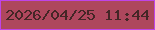 文字の大きさ：4、枠の色：bf44e8、背景の色：ae475d、文字の色：442626 無料ブログパーツのブログ時計