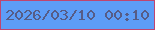 文字の大きさ：2、枠の色：bf4570、背景の色：5d9df7、文字の色：565c86 無料ブログパーツのブログ時計