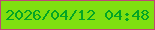 文字の大きさ：1、枠の色：bf4676、背景の色：7fdf10、文字の色：02a525 無料ブログパーツのブログ時計