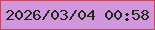 文字の大きさ：4、枠の色：bf4766、背景の色：d196dc、文字の色：23291a 無料ブログパーツのブログ時計