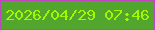 文字の大きさ：5、枠の色：bf47be、背景の色：52a62e、文字の色：a1f800 無料ブログパーツのブログ時計