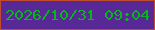 文字の大きさ：3、枠の色：bf4b2f、背景の色：582996、文字の色：06b71a 無料ブログパーツのブログ時計