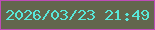 文字の大きさ：1、枠の色：bf4cb7、背景の色：63664d、文字の色：58e8da 無料ブログパーツのブログ時計
