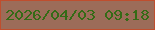 文字の大きさ：3、枠の色：bf4e2e、背景の色：9c6c59、文字の色：356b16 無料ブログパーツのブログ時計