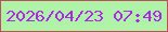 文字の大きさ：1、枠の色：bf4f59、背景の色：aef3a7、文字の色：ae26e6 無料ブログパーツのブログ時計