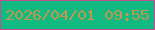 文字の大きさ：1、枠の色：bf4f94、背景の色：12b980、文字の色：bf984e 無料ブログパーツのブログ時計