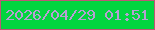 文字の大きさ：4、枠の色：bf5676、背景の色：02d53f、文字の色：b79fd3 無料ブログパーツのブログ時計
