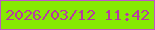 文字の大きさ：4、枠の色：bf56c7、背景の色：86ea03、文字の色：b73aa1 無料ブログパーツのブログ時計
