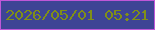 文字の大きさ：3、枠の色：bf57d8、背景の色：3e4495、文字の色：808f17 無料ブログパーツのブログ時計