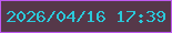 文字の大きさ：2、枠の色：bf59f1、背景の色：563849、文字の色：2bc9da 無料ブログパーツのブログ時計