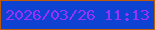 文字の大きさ：1、枠の色：bf5a06、背景の色：0e42d1、文字の色：9832fa 無料ブログパーツのブログ時計