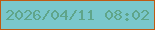 文字の大きさ：3、枠の色：bf5a13、背景の色：7ac7cb、文字の色：5fa58a 無料ブログパーツのブログ時計