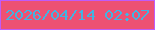 文字の大きさ：2、枠の色：bf5bf9、背景の色：ed5173、文字の色：41b4e2 無料ブログパーツのブログ時計