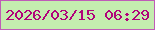 文字の大きさ：2、枠の色：bf5cb7、背景の色：c4edaf、文字の色：b1027a 無料ブログパーツのブログ時計