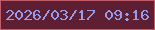 文字の大きさ：4、枠の色：bf5d6d、背景の色：5e1f33、文字の色：969dee 無料ブログパーツのブログ時計
