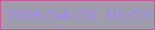 文字の大きさ：2、枠の色：bf5e95、背景の色：9f9dac、文字の色：a188ef 無料ブログパーツのブログ時計