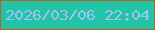 文字の大きさ：3、枠の色：bf6020、背景の色：23c4a5、文字の色：9fc3f8 無料ブログパーツのブログ時計