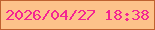 文字の大きさ：1、枠の色：bf612f、背景の色：fdc28a、文字の色：f42592 無料ブログパーツのブログ時計