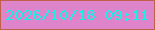文字の大きさ：4、枠の色：bf6148、背景の色：de84ca、文字の色：1af0ea 無料ブログパーツのブログ時計