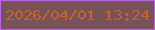 文字の大きさ：4、枠の色：bf63e9、背景の色：795259、文字の色：c46429 無料ブログパーツのブログ時計