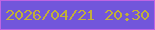 文字の大きさ：1、枠の色：bf64e3、背景の色：7256db、文字の色：c1af3b 無料ブログパーツのブログ時計