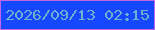 文字の大きさ：4、枠の色：bf66e4、背景の色：1548ff、文字の色：6eb0d1 無料ブログパーツのブログ時計