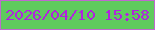 文字の大きさ：3、枠の色：bf69ce、背景の色：5fcb5d、文字の色：b123de 無料ブログパーツのブログ時計
