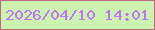 文字の大きさ：3、枠の色：bf6a80、背景の色：cbf2af、文字の色：c172fa 無料ブログパーツのブログ時計