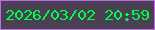 文字の大きさ：2、枠の色：bf6ae9、背景の色：494152、文字の色：01fb4f 無料ブログパーツのブログ時計