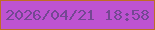 文字の大きさ：3、枠の色：bf6d24、背景の色：be53d1、文字の色：744793 無料ブログパーツのブログ時計