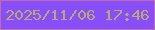 文字の大きさ：5、枠の色：bf6daa、背景の色：884ef9、文字の色：b9aa71 無料ブログパーツのブログ時計