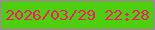 文字の大きさ：2、枠の色：bf6dc6、背景の色：4dcf10、文字の色：f9186c 無料ブログパーツのブログ時計