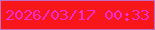 文字の大きさ：1、枠の色：bf70c0、背景の色：f7171b、文字の色：ff2bca 無料ブログパーツのブログ時計