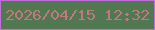 文字の大きさ：2、枠の色：bf70d7、背景の色：517851、文字の色：c1797e 無料ブログパーツのブログ時計