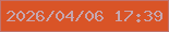 文字の大きさ：2、枠の色：bf746e、背景の色：d95427、文字の色：c6a6ae 無料ブログパーツのブログ時計