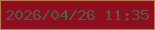 文字の大きさ：4、枠の色：bf7753、背景の色：8d0f1e、文字の色：545949 無料ブログパーツのブログ時計