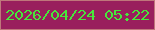 文字の大きさ：4、枠の色：bf777b、背景の色：991f5d、文字の色：47e73b 無料ブログパーツのブログ時計
