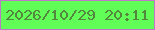 文字の大きさ：2、枠の色：bf77c7、背景の色：61fe57、文字の色：53873e 無料ブログパーツのブログ時計