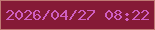 文字の大きさ：4、枠の色：bf7973、背景の色：851a36、文字の色：cf5ec1 無料ブログパーツのブログ時計