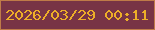 文字の大きさ：5、枠の色：bf7b48、背景の色：783445、文字の色：edae28 無料ブログパーツのブログ時計