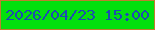 文字の大きさ：2、枠の色：bf7d2f、背景の色：03e00d、文字の色：1d4bb1 無料ブログパーツのブログ時計