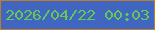 文字の大きさ：3、枠の色：bf7e26、背景の色：4066c1、文字の色：66c754 無料ブログパーツのブログ時計